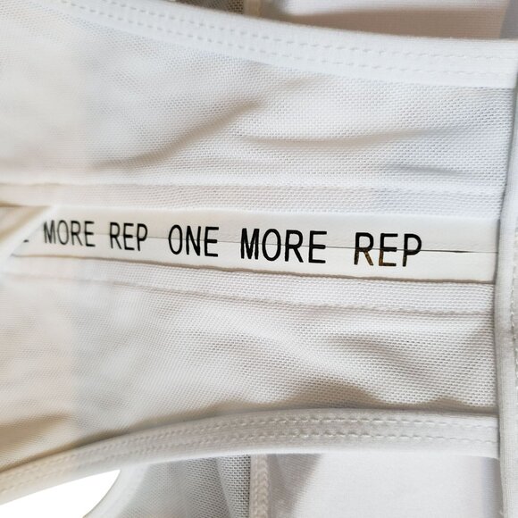 Zyia White Sports Bra M Medium One More Rep Zipper Detail Athletic Workout Gym - Picture 9 of 12